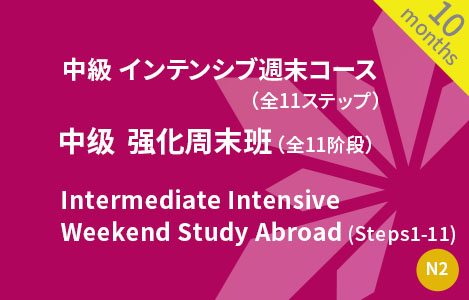 中級　インテンシブ週末コース（全11ステップ）中级  强化周末班（全11阶段）Intermediate Intensive Weekend Study Abroad (Steps 1-11)