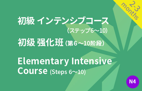 初級　インテンシブコース　（ステップ6〜10） 初级　强化班  （第6〜10阶段）Elementary Intensive Course (Steps 6-10)